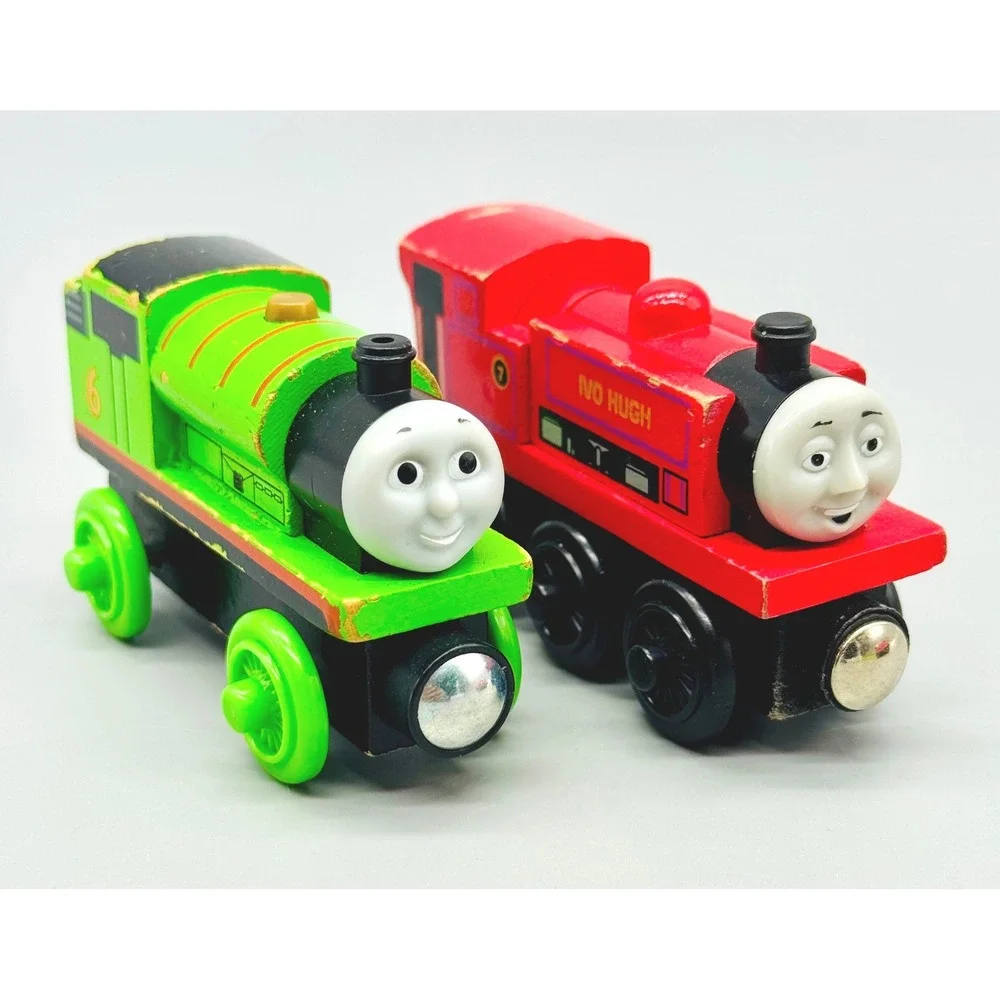 Thomas Friends Wooden Train Birthday Thomas Percy Wilbert Hugh Douglas Lot of 7